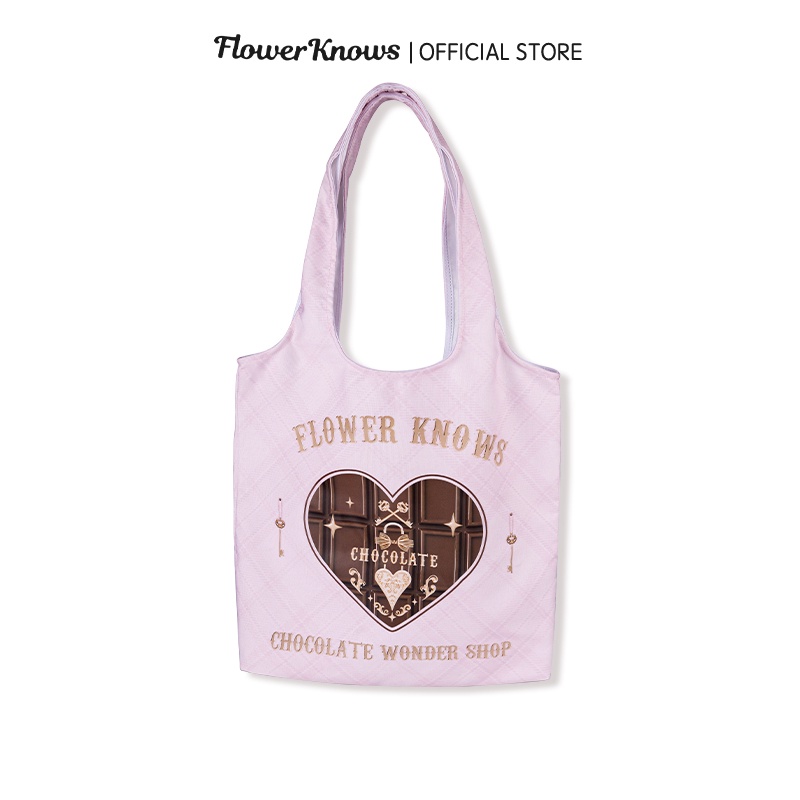 Flower Knows Chocolate Wonder-Shop Canvas Multi-function Sling Bag Large-capacity Tote Bag